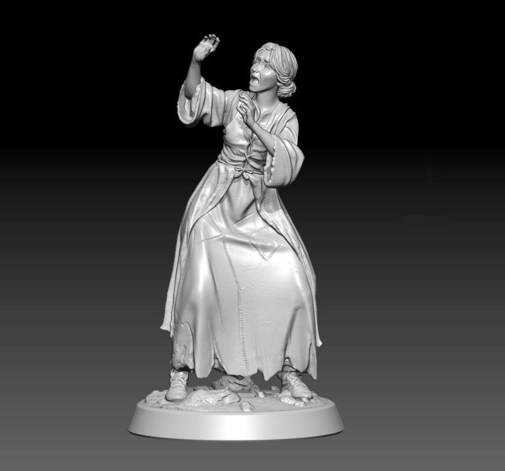 1/24 resin figures model A Scared Woman Unassembled Unpainted