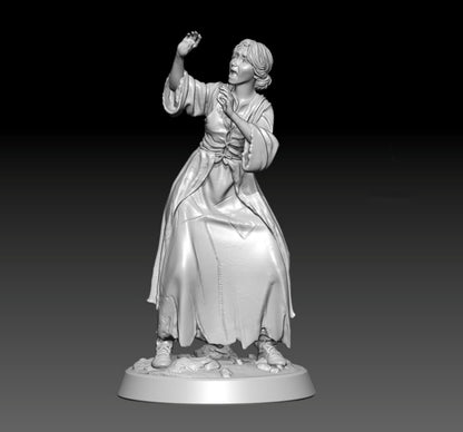 1/24 resin figures model A Scared Woman Unassembled Unpainted