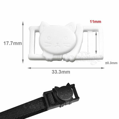 Cat Head Plastic Side Release Buckle Clips Outdoor Backpack Pet Collar 12pcs