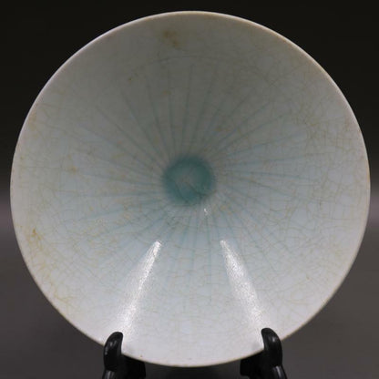 Chinese Song Hutian Kiln Crackle Porcelain Celadon Glaze Bowl 6.9 Inch