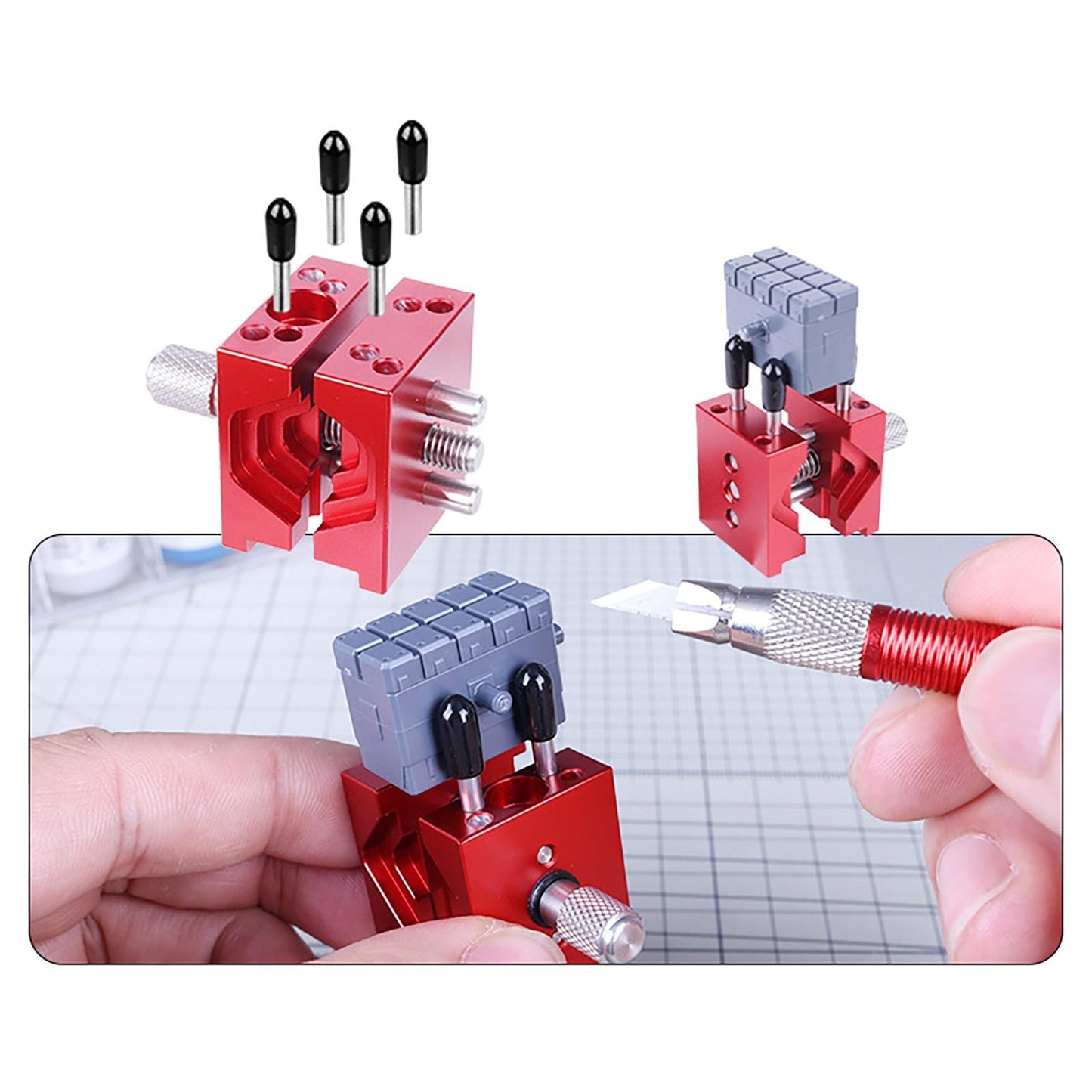 Adjustable Aluminum Alloy Mini Vise for Gundam Model Military Hobby DIY Tool