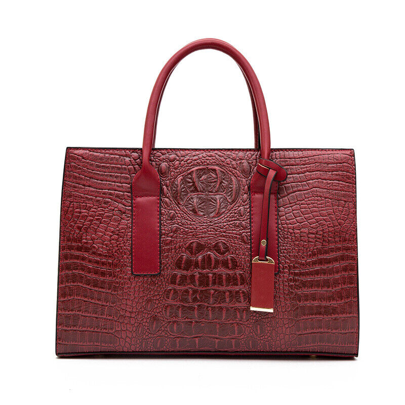 3x Women's Bag Trend Crocodile Tote Handbag Large Shoulder Crossbody Wallet Bag