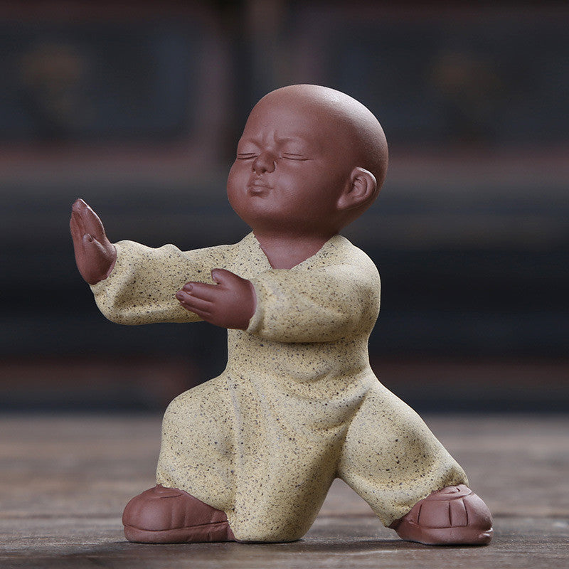 Tai Chi Posture Statue Yixing Zisha Tea Pet House Warming Gift Handmade Figurine