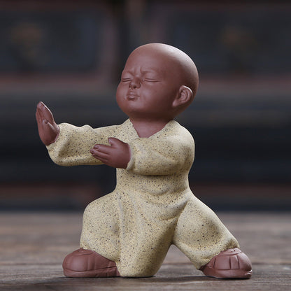 Tai Chi Posture Statue Yixing Zisha Tea Pet House Warming Gift Handmade Figurine