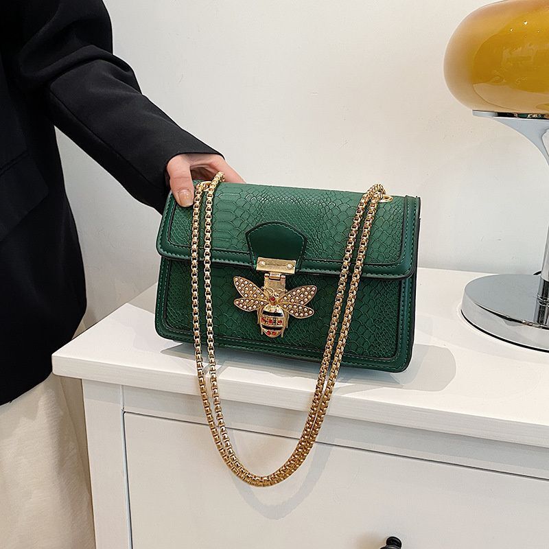 Women's Fashion Luxury Bag Crocodile Pattern One Shoulder Messenger Bag Chain