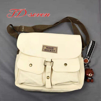 Women's Canvas Bag Department Messenger Bag Female Students Shoulder Bags 1 PC