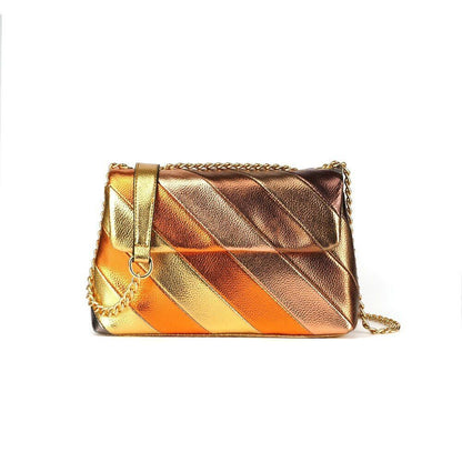 Good Quality Summer Rainbow Crossbody Bag Metallic Strip Shoulder Bag 27*9*17 CM