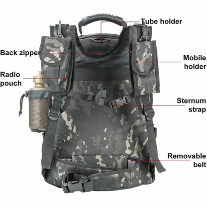 60L Backpack Hiking Climbing Bag Outdoor Waterproof Traveling Camping Hunting L