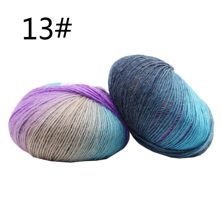 Hot Sale 50g Crochet soft Rainbow Dyeing Wool Yarn Crafts Hand Knitting Yarn