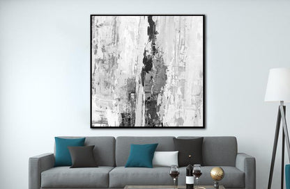 Oil Painting Abstract Oversize Canvas Wall Art Black And White Painting Calming