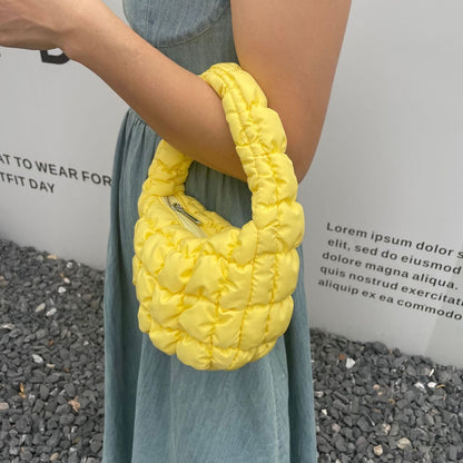Quilted Shoulder Bag Pleated Cloud Shape Versatile Small Shoulder Handbag Totes