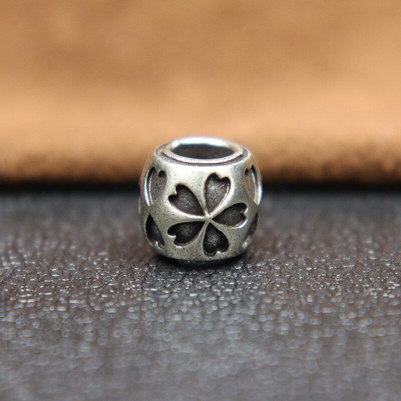 Lucky Five Leaf Flower Knife Beads Fashion Paracord Bracelet Brass Accessories