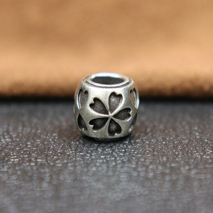 Lucky Five Leaf Flower Knife Beads Fashion Paracord Bracelet Brass Accessories