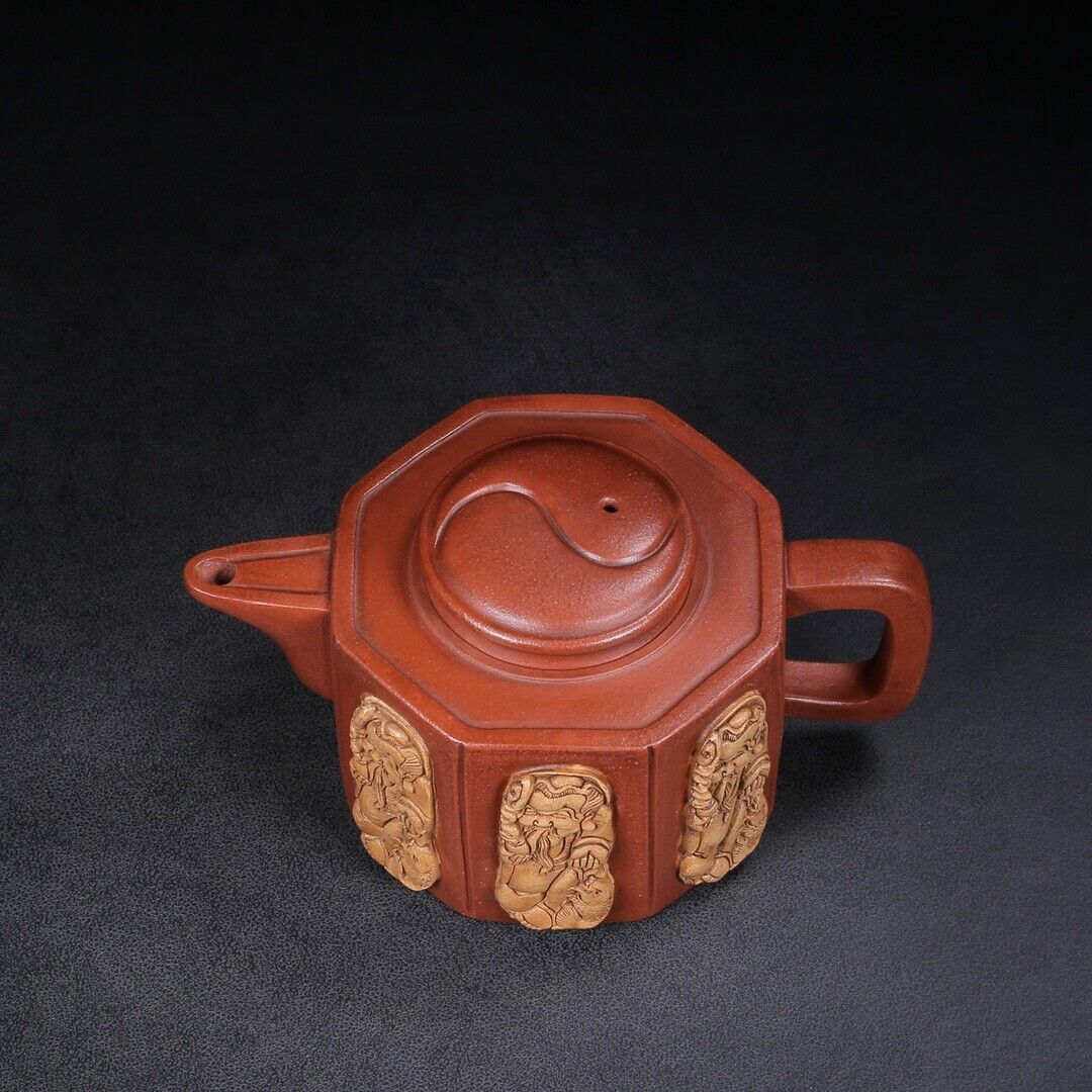 Chinese Yixing Zisha Clay Handmade Exquisite Teapot （八方 底款：陈仲美）