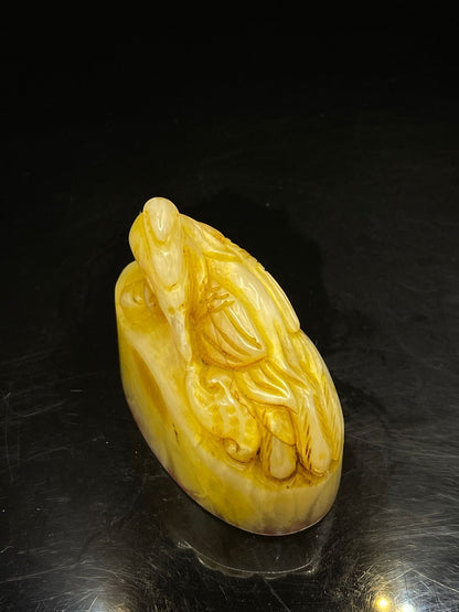 Chinese Natural Shoushan Stone Hand-carved Exquisite Phoenix Seal 31253