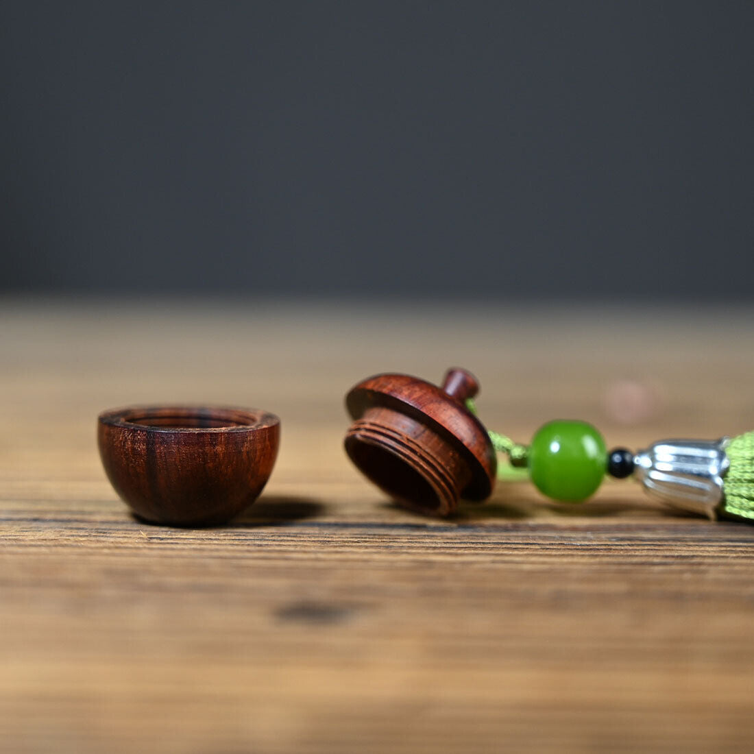 Chinese Style Rosewood Carving Apple Handicraft Phone Keychain Car Decoration