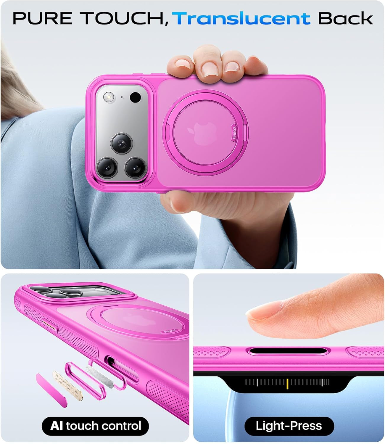 Magnetic Iphone 17 Pro Max Case, Iphone 17 Pro Max Case with Stand, Compatible w