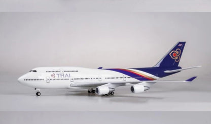 1:150 47CM THAI BOEING 747-400 Plane Aeroplane Landing Gear Resin Aircraft Model