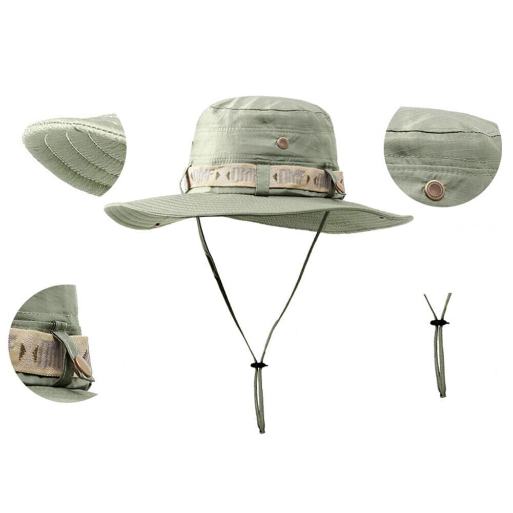 Bucket Hat Cap Cotton Fishing Boonie Brim visor Men Sun Safari Summer Camping
