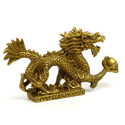 Chinese brass Dragon figurine Statue decoration