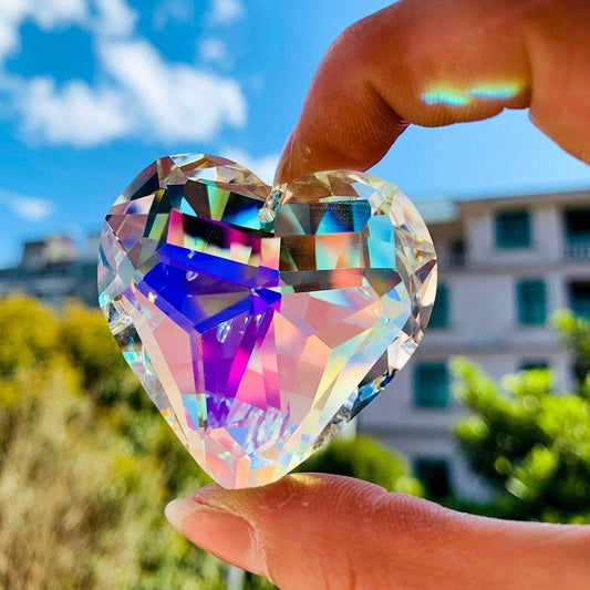 45mm Heart Crystal Prisms Sun Catcher Chandelier Part Love Pendant Glass Hanging