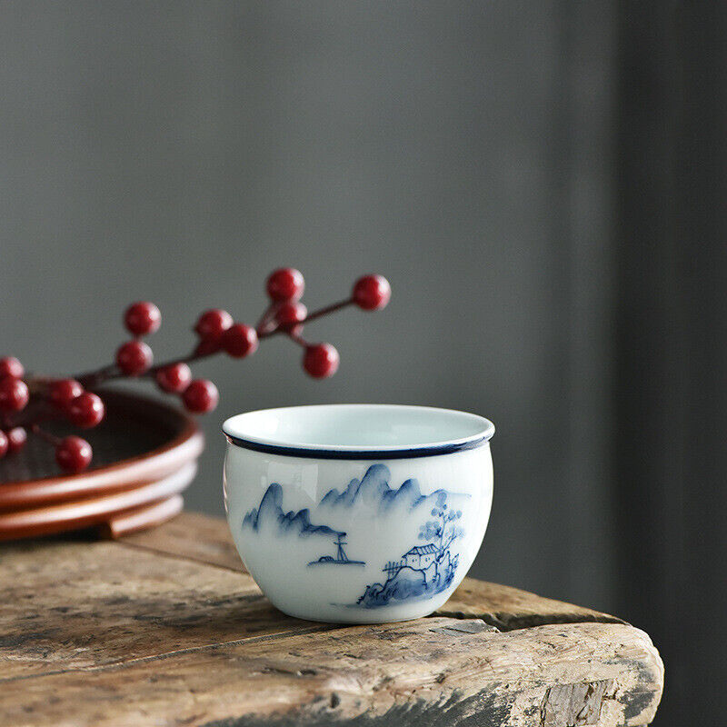 Chinese Blue White Porcelain Tea Cups Ceramic Gongfu Teacup Tea Wine Mug Gift