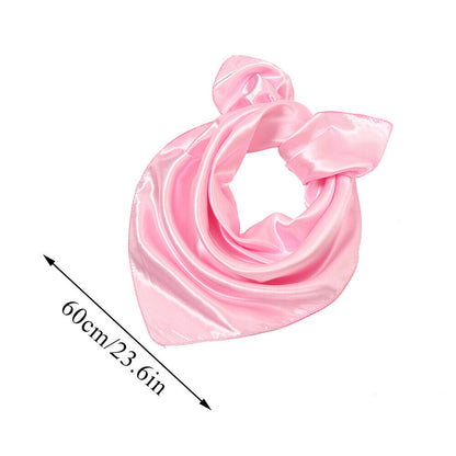Silk Square Scarf 60cm Satin Neck Hair Tie Band Bag Ribbons Shawl Hijab 60*6