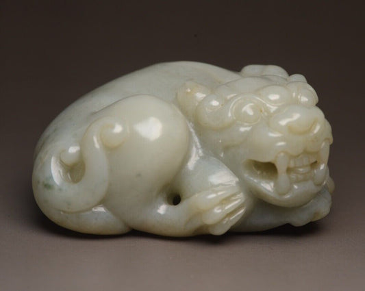 Chinese Antique Hetian Jade Carved Sculpture Exquisite Beast Statue Collections