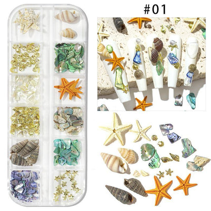 Nail Art Decor 3D Irregular Abalone Natural Sea Shell Stones DIY Accessory 1 Box