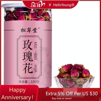 Rose Tea Organic Healthy Herbal Flower Tea Can Ping Yin Mei Gui Cha Tea 100g-