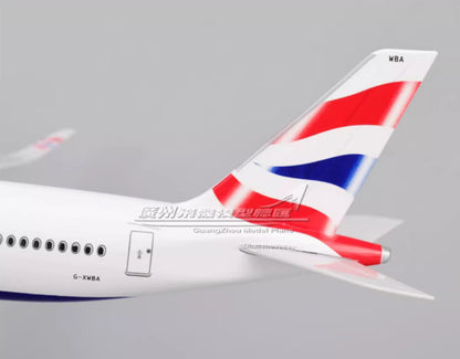 47CM 1:142 BRITISH AIRWAYS AIRBUS A350 Airplane Landing Gears Resin Plane Model