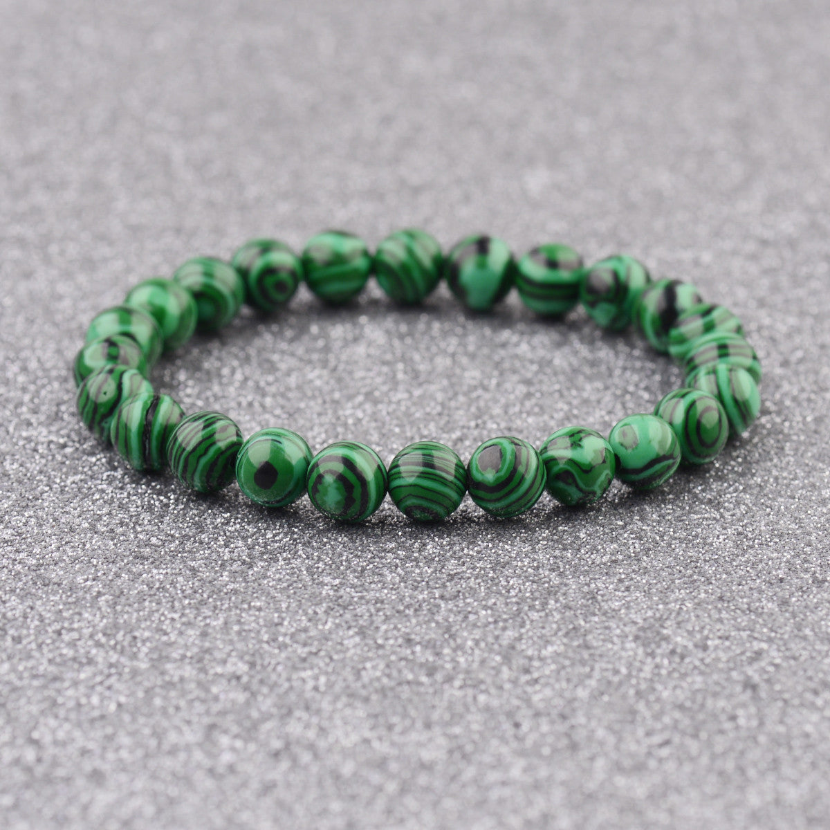 Natural Handmade 6/8/10Mm Green Malachite Round Gemstone Beads Stretch Bracelets