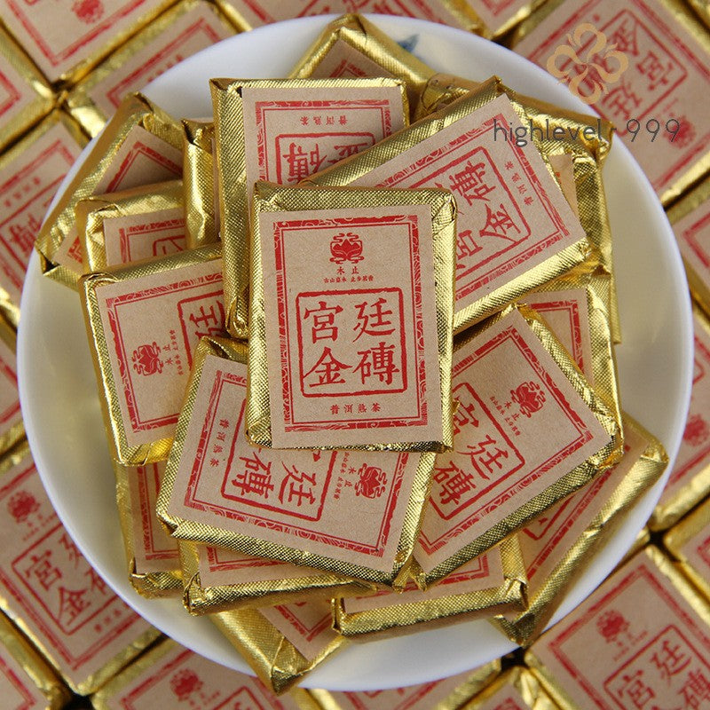 500g Ripe Pu'er Yunnan Gongting Jujube Aroma Mini Square Compressed Tea Brick