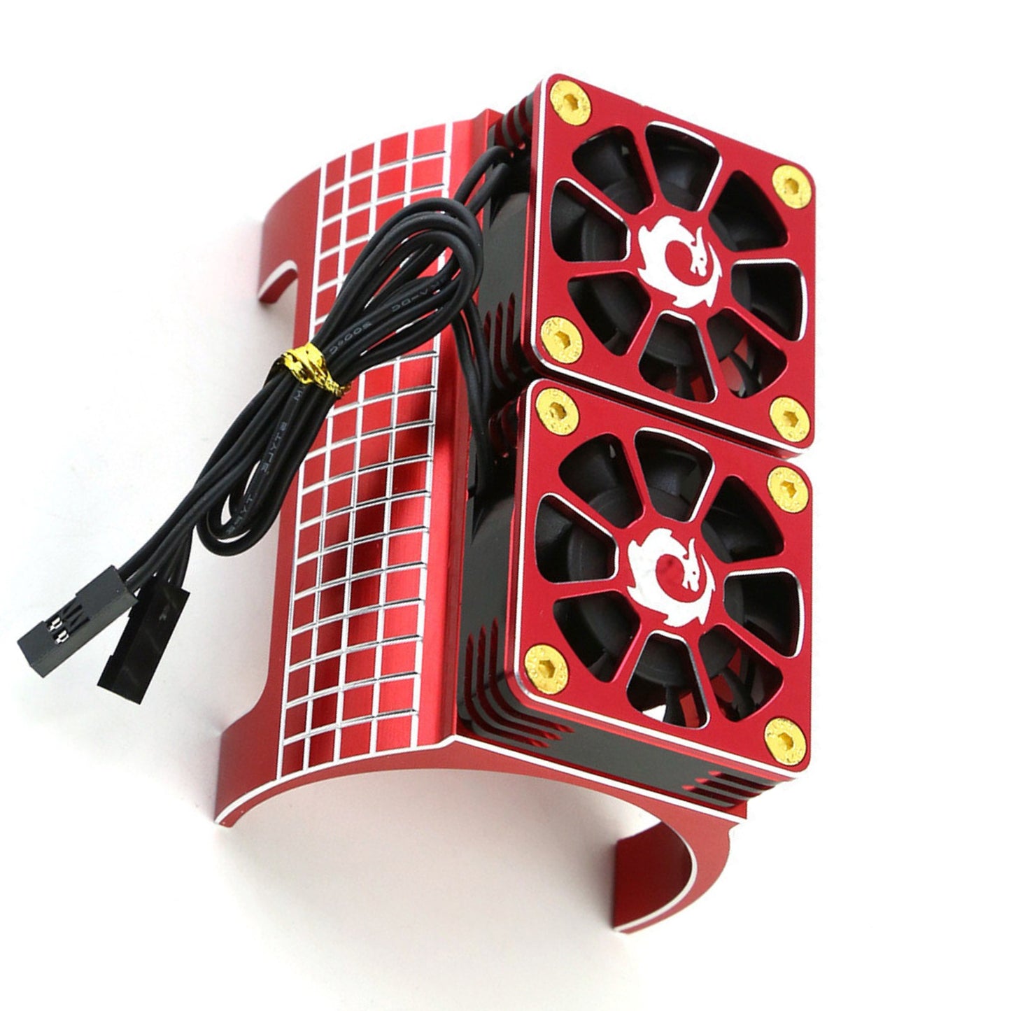 Upgrade Red Dual Fan Cooling Heatsink For Traxxas X-Maxx 1/5 RC Car 55mm Motor w