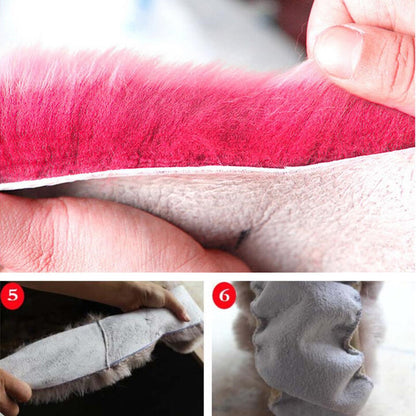 Universal 3Pcs Fur Wool Furry Fluffy Thick Car Steering Wheel Cover Accessories