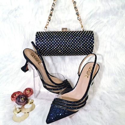 Gold Comfortable Pointed Toe Noble Ladies Shoes Bag Wedding A Pair Of Shoes
