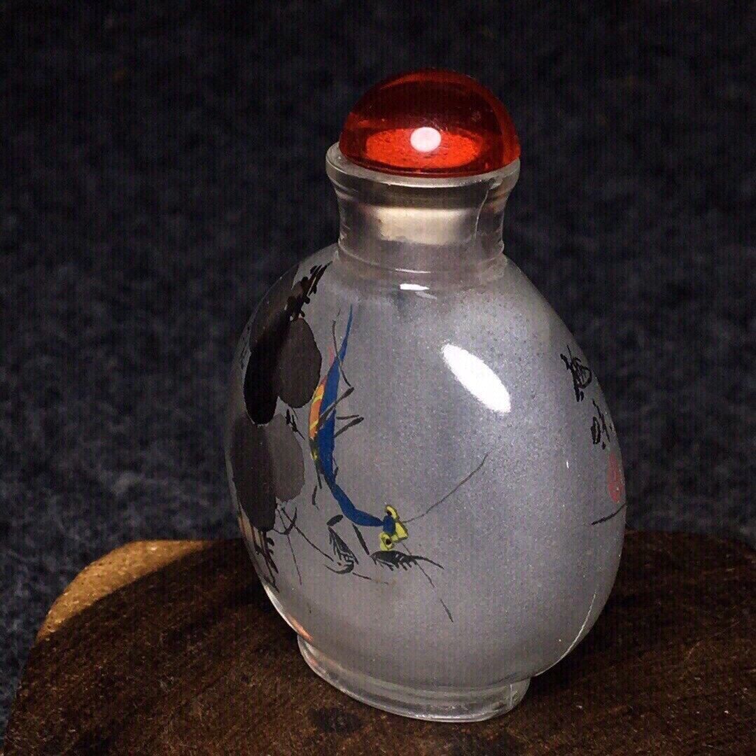 Ancient Chinese handmade interior painting ancient glazed snuff bottle