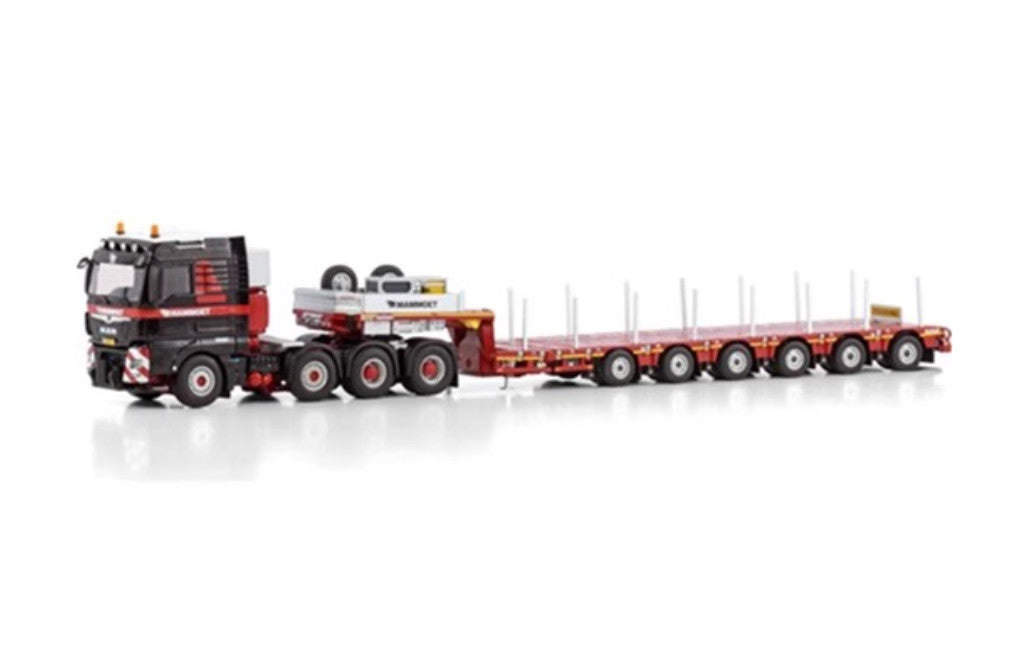 1:50 Mammoet MAN TGX XLX 8X4 6-axle Flatbed Trailer Construction Diecast Model