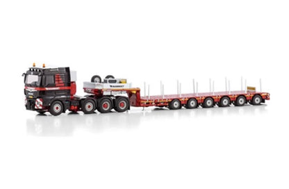 1:50 Mammoet MAN TGX XLX 8X4 6-axle Flatbed Trailer Construction Diecast Model