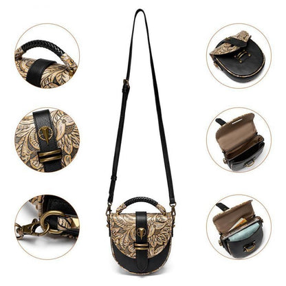 Retro Small Shoulder Purse Crossbody Bag Genuine Leather Cowhide Handbags Shell