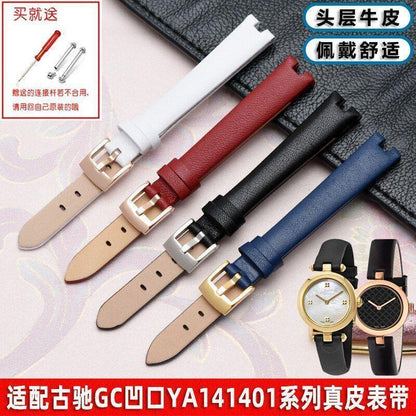 Leather Watch Strap for Gucci Ya141501 Ya141401 Series Notch Bracelet 14mm 16mm