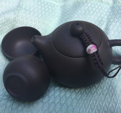 Chinese Kungfu Tea Pot With Pot String Bead Zisha Purple Clay Xishi Pot 130ml