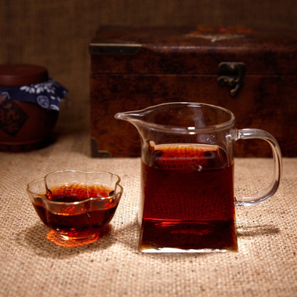 357g Authentic Yunnan Qizi Cake Tea 2021 Mellow Aroma Pu'er Tea Ripe Tea Cake