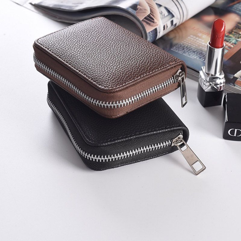 Coin Bag Zipper Mini Wallets Purse Thin Wallet Unisex Synthetic Leather 8*2*10CM