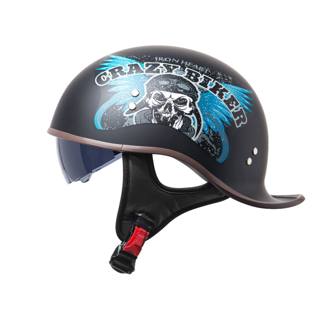 Retro Lightweight Open Face Motorcycle Helmet Fashion Helmet with Internal Visor