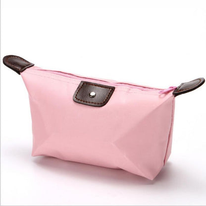 Travel Cosmetic Makeup Bag Organizer Waterproof Nylon Red Zipper Toiletry Case