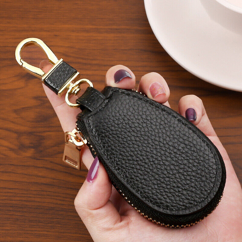 1pcs PU Leather Car Key Chain Protection Bag Zipper Holder Case Cover Universal