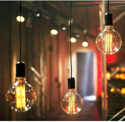 4 Pack of Dimmable G80 Vintage Edison Light Bulbs, 60W 2200K Amber Glow