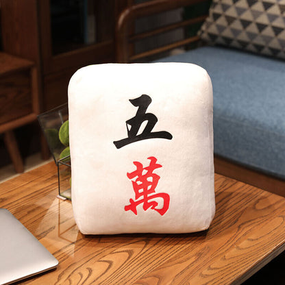 Creative Mahjong Pillow Cushion Chinese Plush Toy Pillow Sofa Backrest Gift NEW