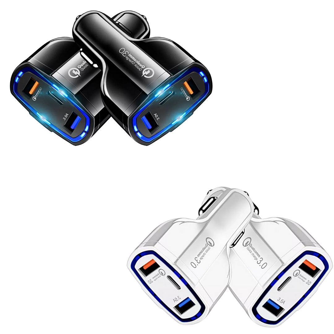 2 X Fast Car Charger Adapter Smart Charging Technology for Smart Phone Cell US*